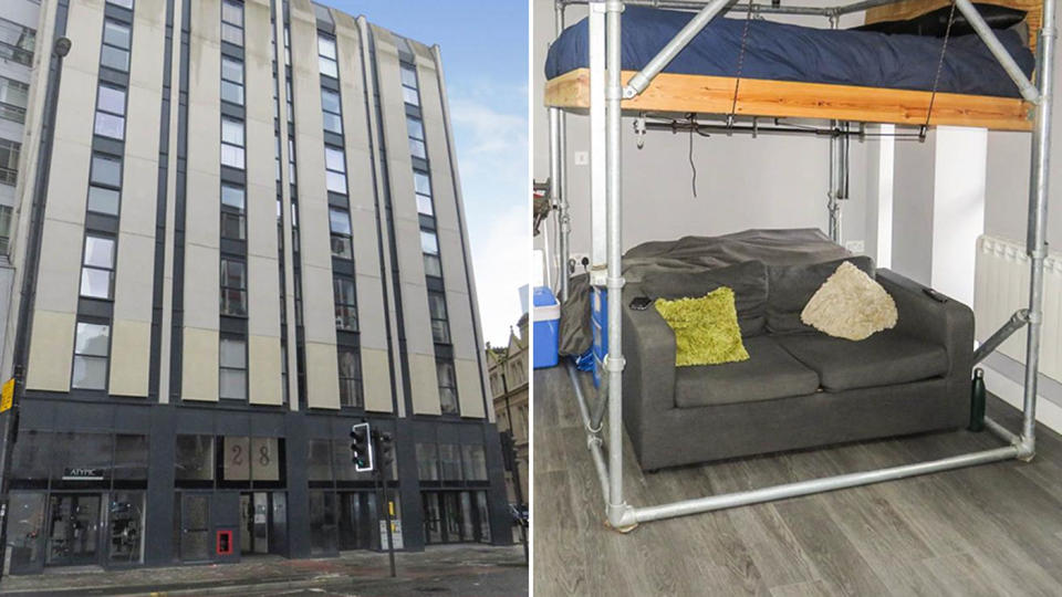 People were shocked by the bedroom situation in a $250,000 apartment in Bristol. Source: Connells