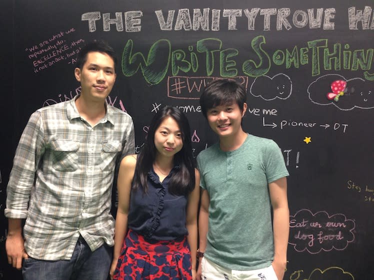 The three co-founders of VanityTrove (L-R): Peng Kong Choy, Kulk Xiaoshi, Douglas Gan
