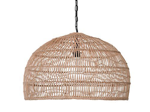 29) Open Weave Cane Rib Dome Hanging Ceiling Lamp