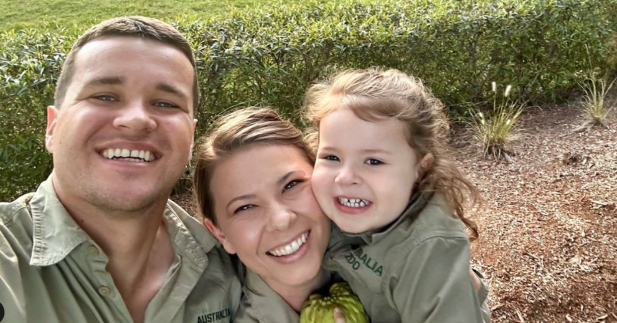 Bindi Irwin with Chandler Powell and daughter Grace 