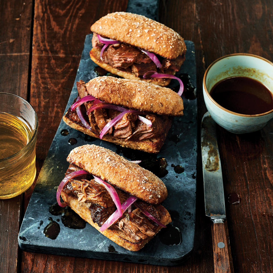 Slow-Cooker Flank Steak Au Jus Sandwiches