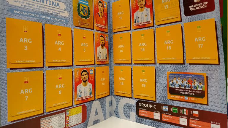La selección argentina ocupa las páginas 24 y 25 del álbum del Mundial