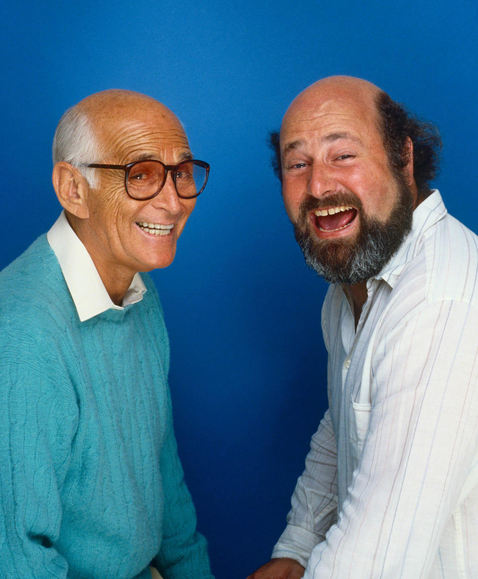 Norman Lear and Rob Reiner photo session in 1987. (George Rose / Getty Images)