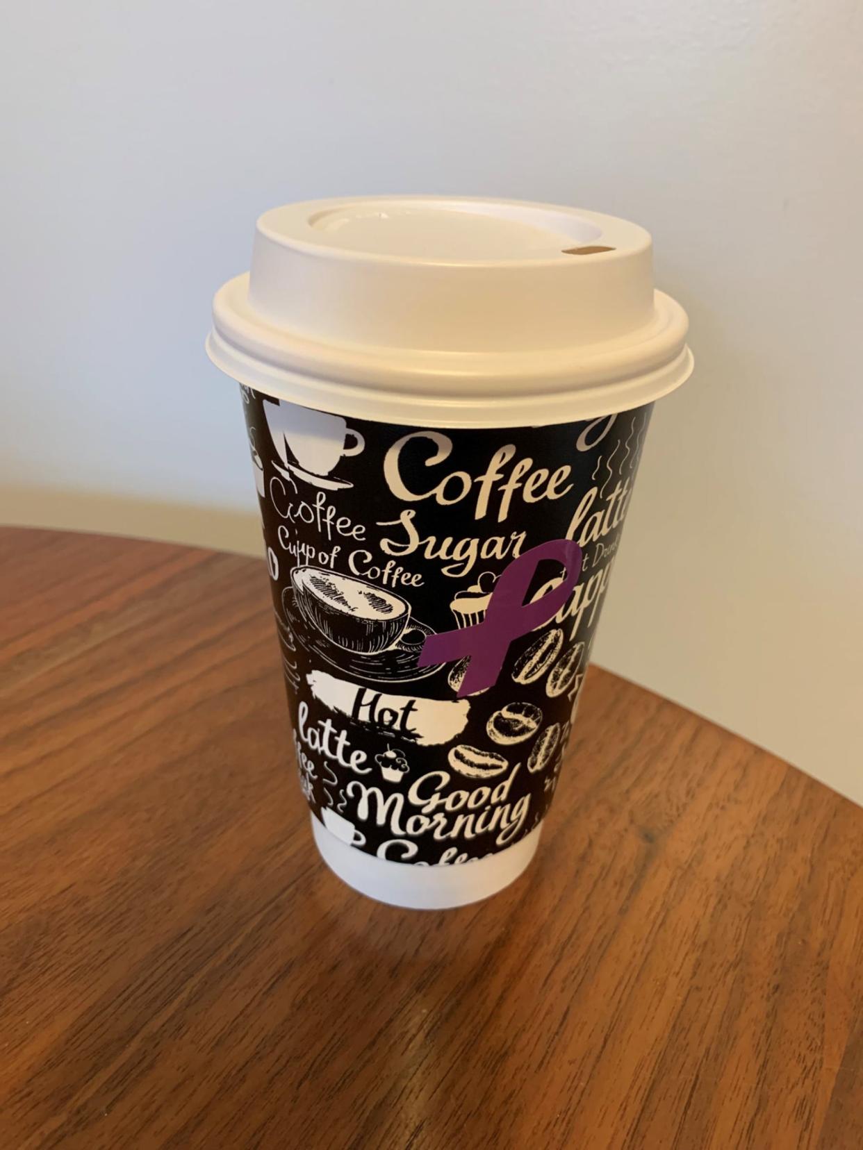 In October, Cheboygan County Victim Advocate Jaimee Vizina provided local coffee shops with purple ribbons as a way to remind others about domestic violence awareness.