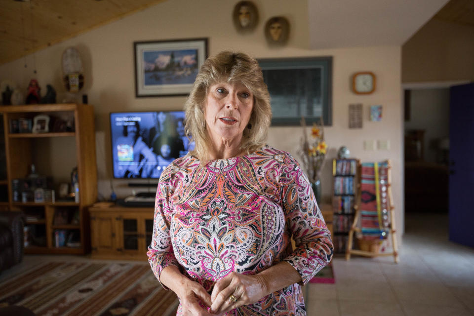 Elizabeth "Libby" Leask talks about her struggle to obtain her husband's pension from New Mexico State University after he passed away. November 9, 2018.