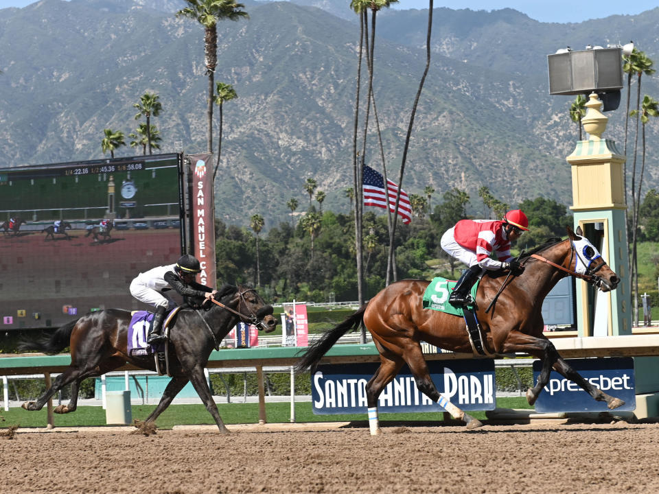 ARCADIA, CA - MARCH 29: Santa Anita Park opens for racing after being closed for evaluation due to the death of 21 horses since Opening Day on December 26. (Photo by Cynthia Lum/Icon Sportswire via Getty Images)