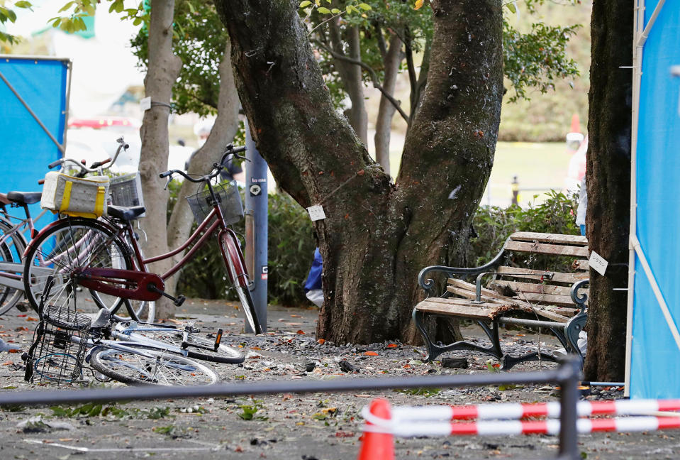 The site where an explosion happened in Utsunomiya