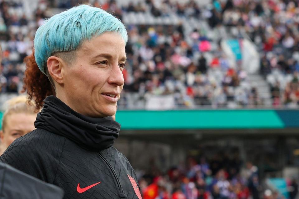 United States' Megan Rapinoe looks over the pitch before the Women's World Cup Group E match between the United States and Vietnam (AP)