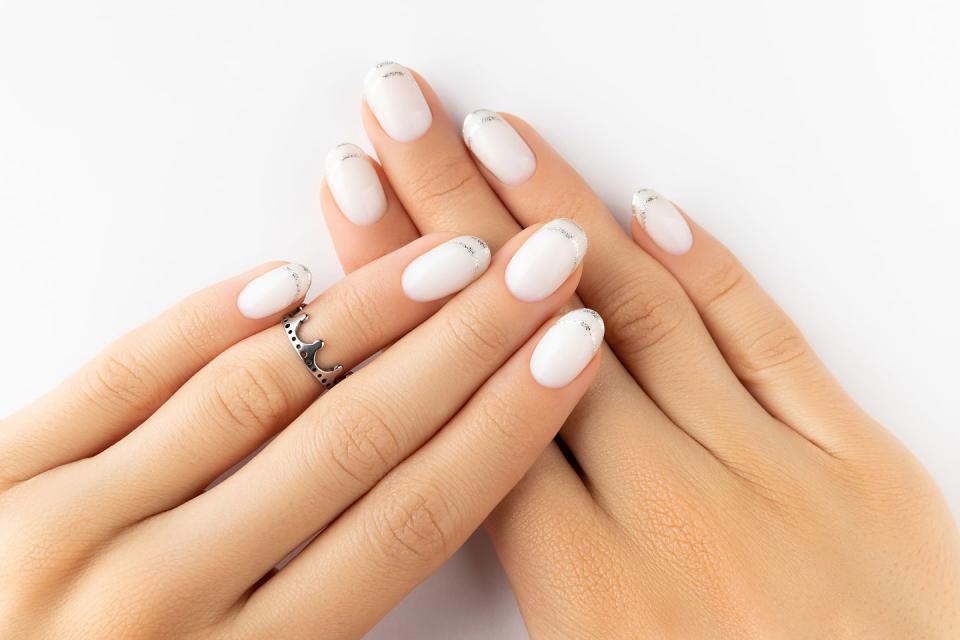 mothers day nail designs silver modern french