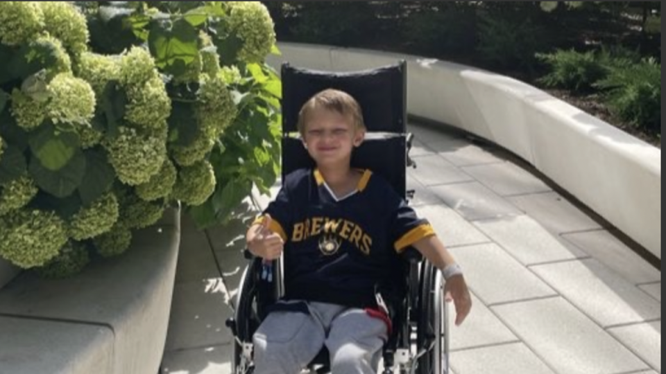 Cooper Roberts remains on a drip 24-hours a day after his spine was severed in the Highland Park July 4th parade shooting (GoFundme)