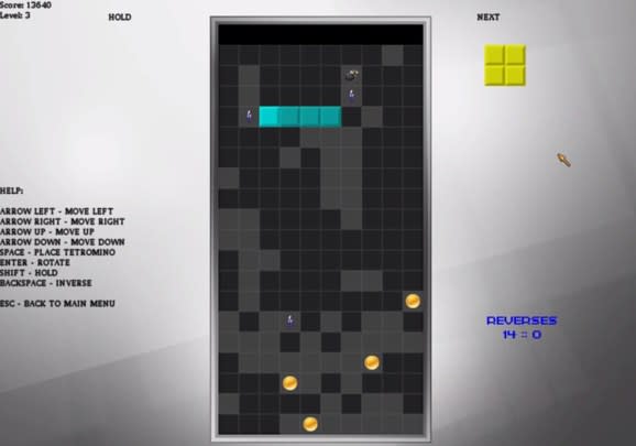 Tetris Reversed prototype.