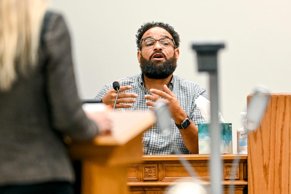 Robert Gilliam testifies during the trail of Parker Surbrook on Friday, Aug. 4, 2023, at the 30th Circuit Court Annex in Lansing.