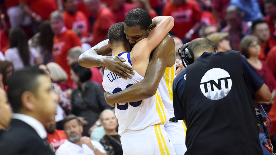 Curry and Durant led the Warriors to the NBA Finals. Pic: Getty