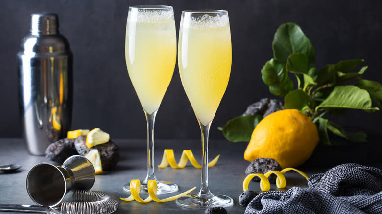 French 75 in champagne flutes