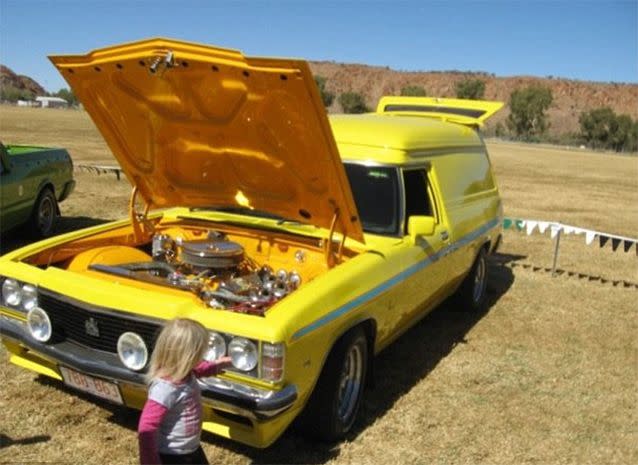 Two photos were uploaded to an album on a Facebook page - which has since been disabled - in August 2008 by Adelaide woman Hazel Passmore, showing Khandalyce at a car show in the Northern Territory with Ms Passmore's family. Photo: Facebook