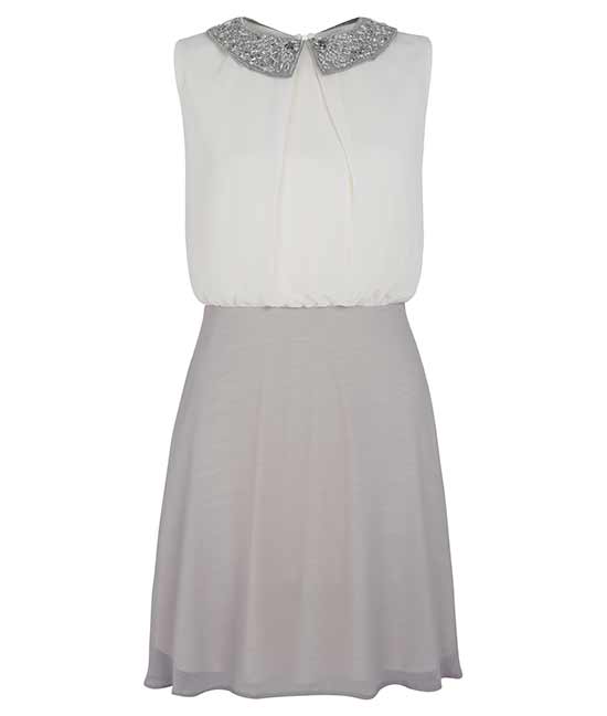 <b>Top 50 Christmas party dresses:</b> Embellished collar two tone dress, in Primark nationwide £17