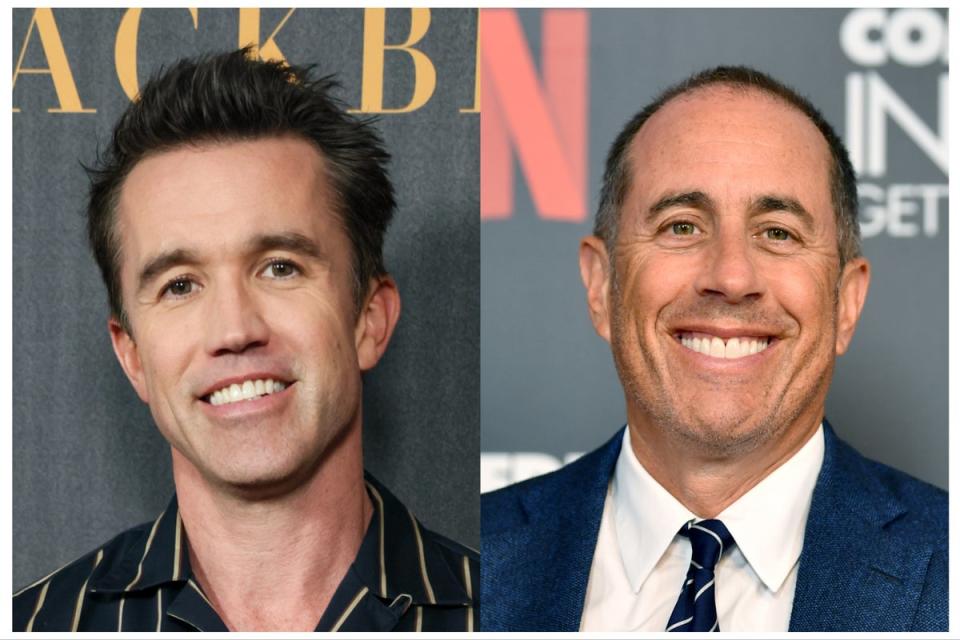 It’s Always Sunny in Philadelphia creator Rob McElhenney (left) and Jerry Seinfeld (Getty)