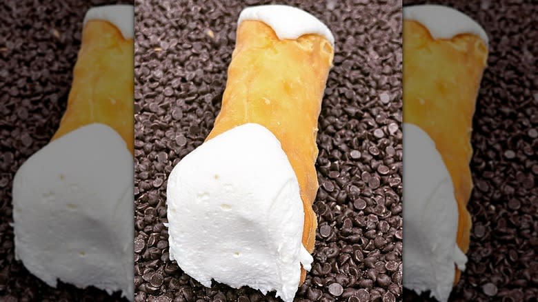 chocolate chip-covered cannoli