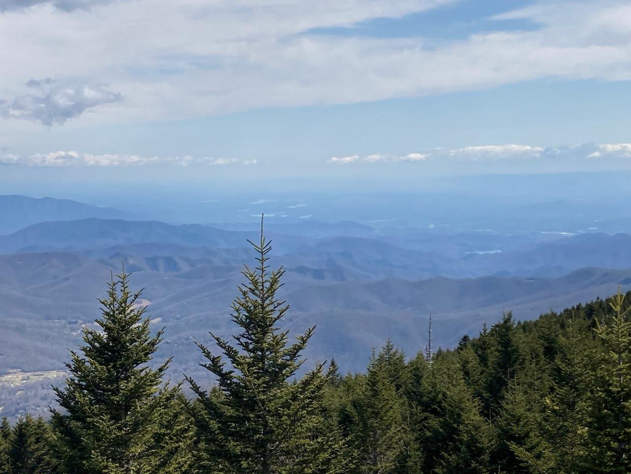 A view from Mount Mitchell, the highest peak east of the Mississippi, on March 6, 2022.