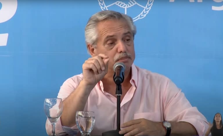 Alberto Fernández en el acto en Chaco