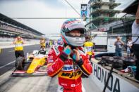 May 24, 2019; Indianapolis, IN, USA; IndyCar Series driver Takuma Sato during Carb Day practice for the 103rd Running of the Indianapolis 500 at Indianapolis Motor Speedway. Mandatory Credit: Mark J. Rebilas-USA TODAY Sports