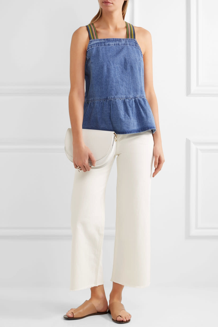 Tennant denim peplum top