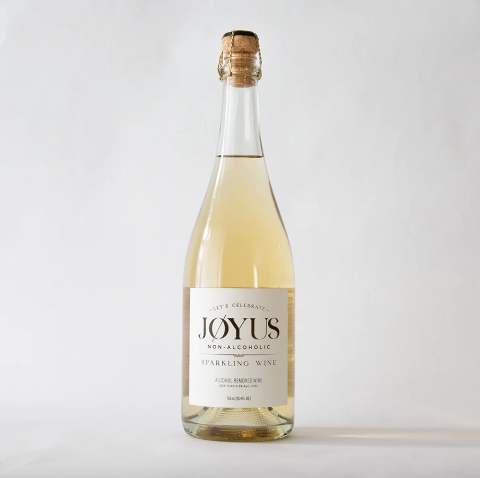 <p><strong>Jøyus </strong></p><p>drinkjoyus.com</p><p><strong>$26.99</strong></p><p><a href="https://drinkjoyus.com/products/joyus-non-alcoholic-sparkling-wine" rel="nofollow noopener" target="_blank" data-ylk="slk:Shop Now;elm:context_link;itc:0" class="link ">Shop Now</a></p><p>Perfectly balanced, this sparkling wine will leave you feeling refreshed with just one sip. Featuring floral and pear aromas and notes of green apples and ripe melon, this low-sugar drink delivers only 30 calories per serving.</p>
