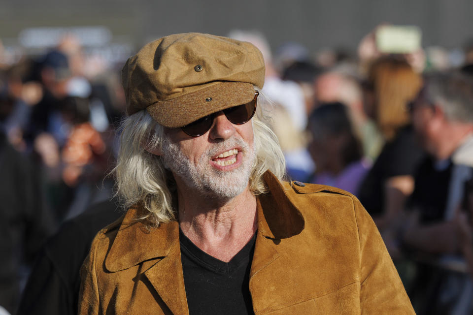 Bob Geldof arrives for the Bruce Springsteen and the E Street Band concert at British Summer Time Hyde Park in London, Thursday, July 6, 2023. (Photo by Vianney Le Caer/Invision/AP)