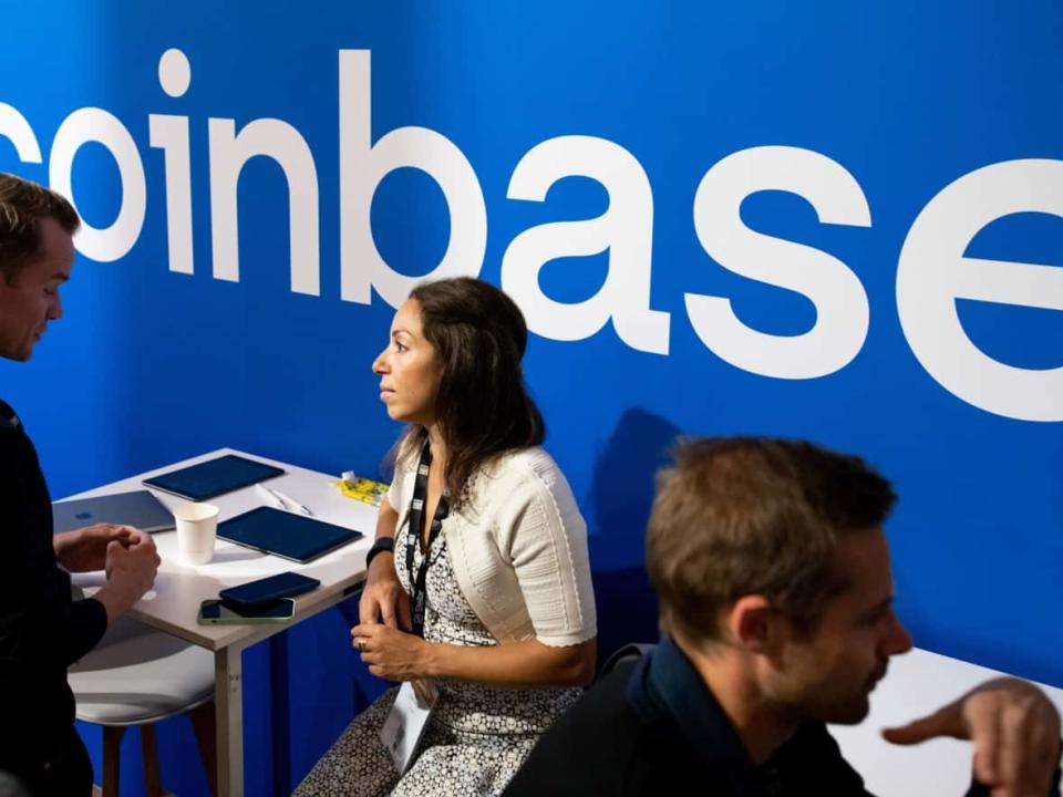 The U.S. Securities and Exchange Commission accused America's largest crypto trading platform, Coinbase, of operating illegally on Tuesday. (Benjamin Girette/Bloomberg - image credit)