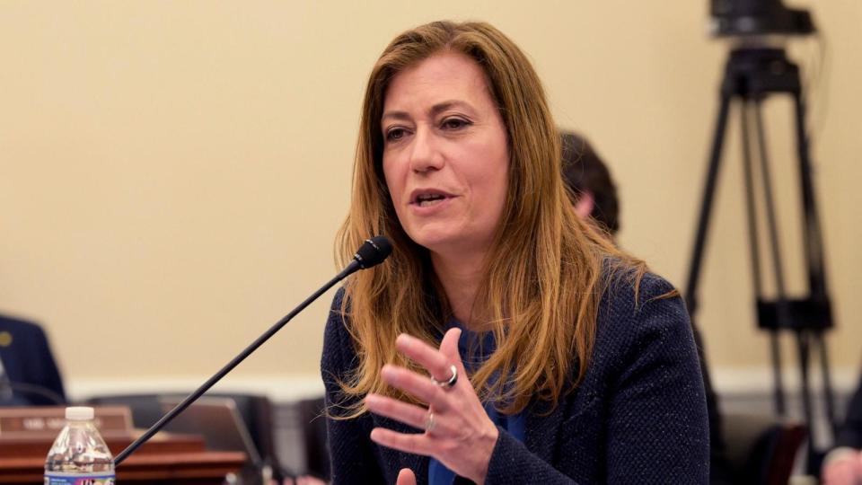 PHOTO: Drug Enforcement Administration (DEA) Administrator Anne Milgram testifies before the House Appropriations Committee during a hearing, May 7, 2024, in Washington.  (Lenin Nolly/NurPhoto via AP)