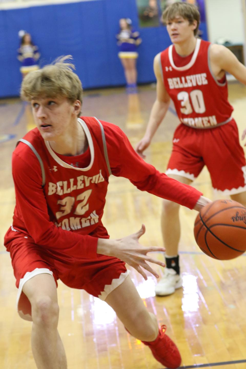 Bellevue's Ryan Mohr works inside.