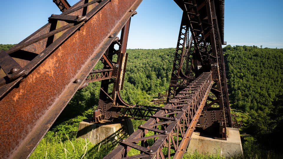 Bridge ruins are part of Pennsylvania's Kinzua Bridge State Park. - Karlsson Photo/Adobe Stock