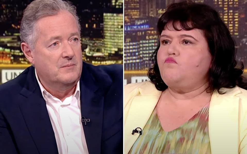 Piers Morgan and Fiona Harvey