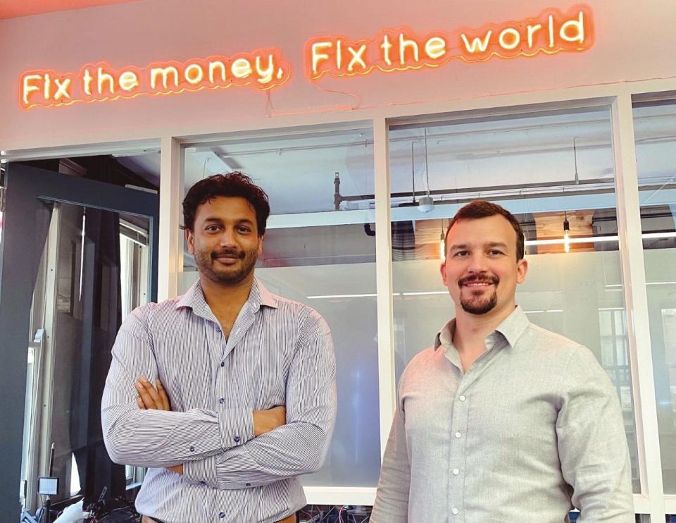 Dhruv Bansal, left, and Joe Kelly are co-founders of bitcoin financial services provider Unchained Capital. The Austin-based firm has raised $60 million for expansion.