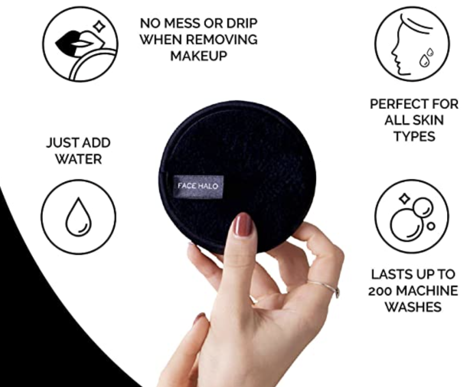 PHOTO: Amazon. Face Halo Reusable Makeup Remover Pads for heavy makeup, 3 pack