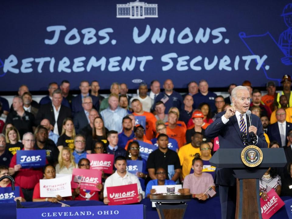 U.S. President Joe Biden speaks about his economic agenda, during his visit to Cleveland, Ohio, U.S., July 6, 2022 (REUTERS)