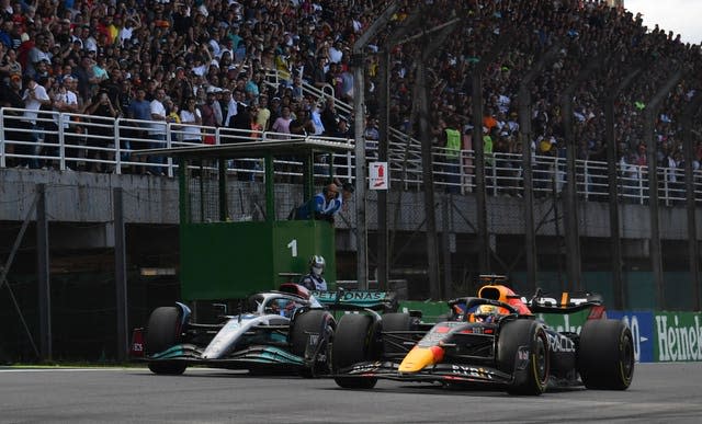 George Russell and Max Verstappen 