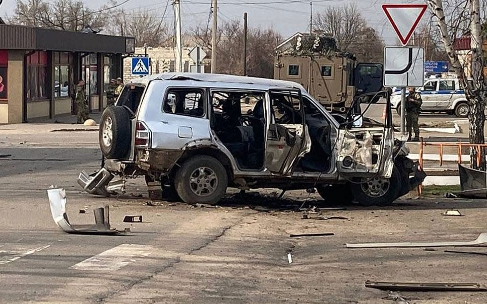 A car bomb in eastern Ukraine's partially occupied Luhansk region killed a Russian-backed official on Monday, local authorities said