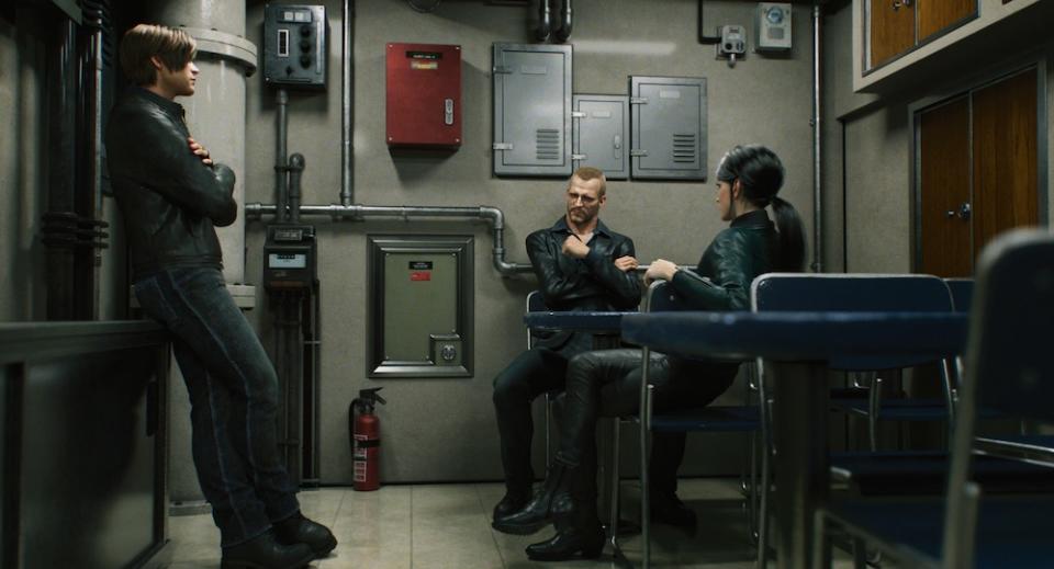 Leon (Nick Apostolides), Jason (Ray Chase), and Shen May (Jona Xiao) in Resident Evil: Infinite Darkness (Netflix)