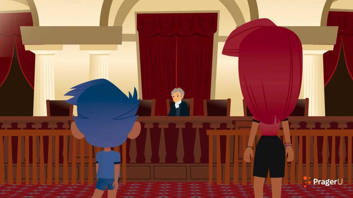 Time-traveling brother and sister Leo and Layla are the main characters in animated videos that take them back into history to meet important people. In this video, they meet Supreme Court Justice John Marshall.