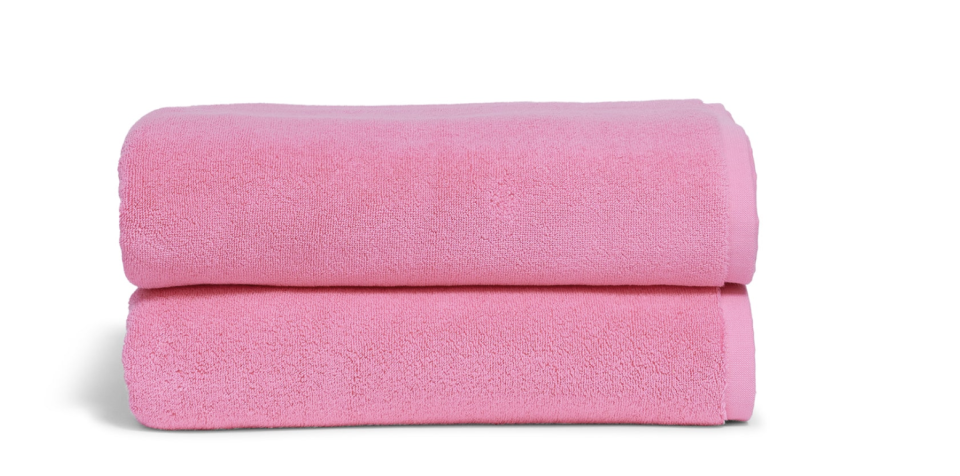 Pink bath towels