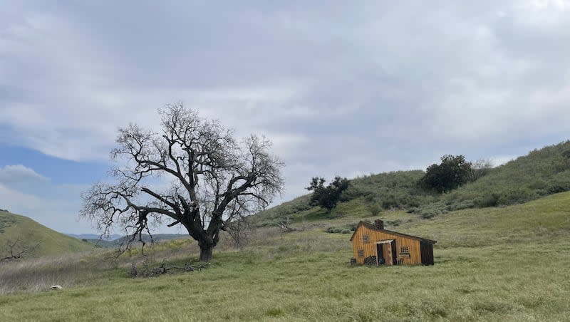 A mock-up of the Ingalls home from "Little House on the Prairie" during a 50th anniversary reunion in Simi Valley, Calif., on March 22.