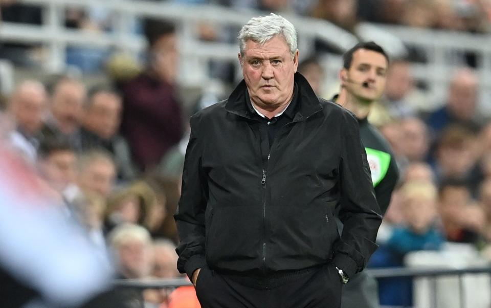 Newcastle United's English head coach Steve Bruce looks on during the English Premier League football match between Newcastle United and Tottenham Hotspur at St James' Park in Newcastle-upon-Tyne, north east England on October 17, 2021. - AFP