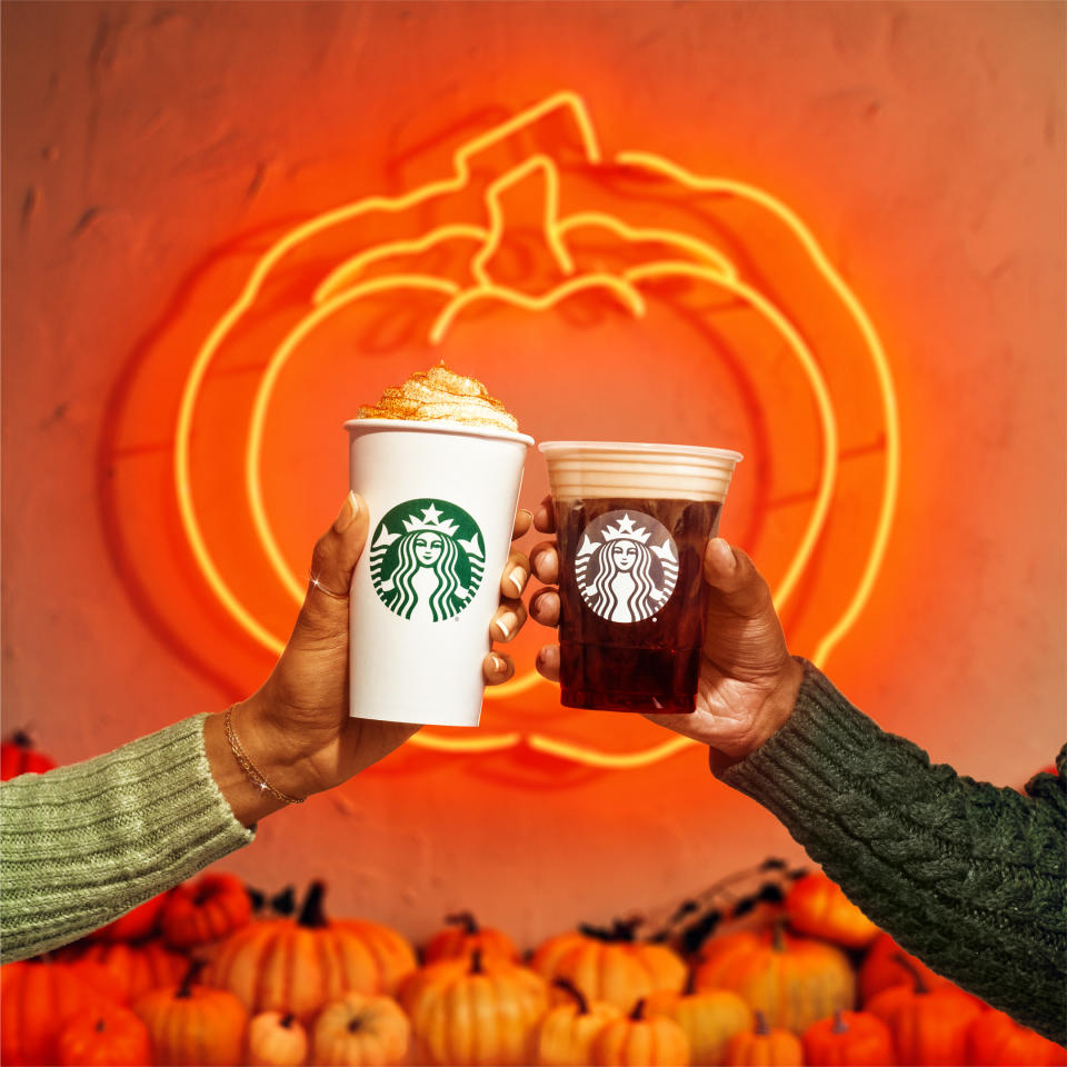 Pumpkin Spice Latte + Pumpkin Cream Cold Brew (Courtesy: Starbucks)