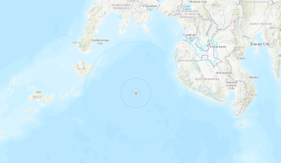 <strong>菲律賓外海發生規模7.1強震。（圖／USGS）</strong>