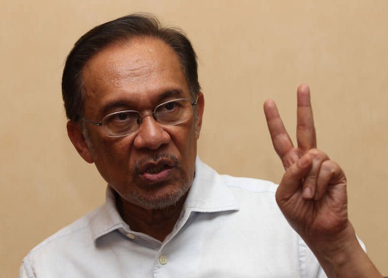 Malaysia opposition leader Anwar Ibrahim at his office in Kuala Lumpur, January 23, 2013. After bloodying the government's nose in 2008 elections, a more experienced and organised Malaysian opposition is now eyeing the once-unthinkable: toppling one of the world longest-ruling regimes