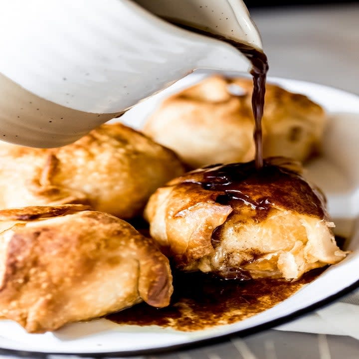 Crispy air fryer apple dumplings.