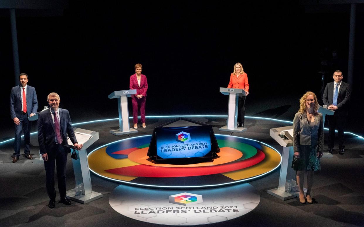 Party leaders took part in a BBC debate on Tuesday - BBC Scotland/Kirsty Anderson/PA