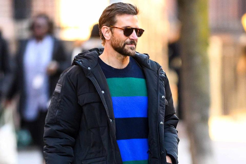 <p>Diamond/BACKGRID</p> Bradley Cooper wearing a Guest in Residence sweater in N.Y.C. 