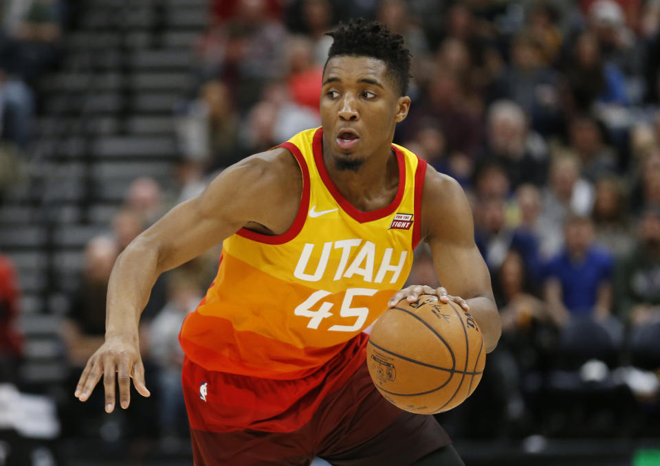 Utah Jazz guard Donovan Mitchell is having one of the most captivating rookie seasons in recent memory. (AP Photo/Rick Bowmer, File)